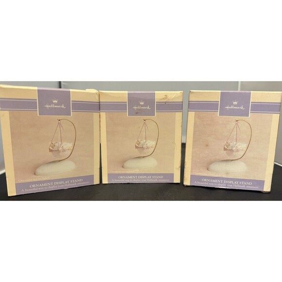 (3) Vintage Hallmark Keepsake Ornament Display Stand with Gold Hook 1990 - Picture 1 of 5
